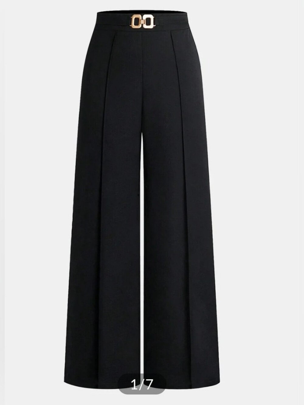 Commense Metal Link Wide Leg Pants Black Large NWT